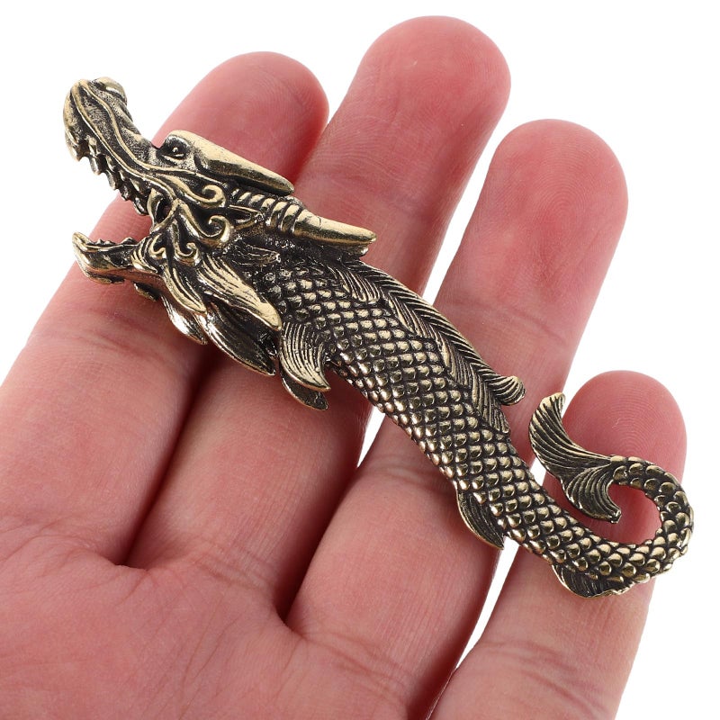Vintage Brass Dragon Fish Bottle Opener Keychain Portable Cap Remover Home Bar Decor - Image 5