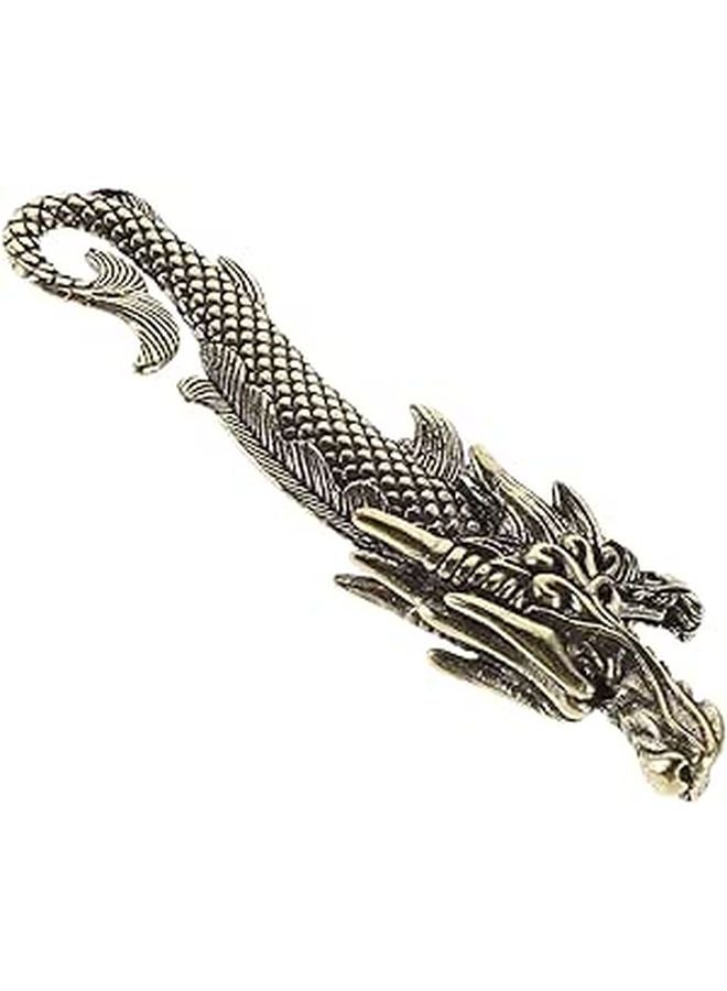 Vintage Brass Dragon Fish Bottle Opener Keychain Portable Cap Remover Home Bar Decor - Image 1