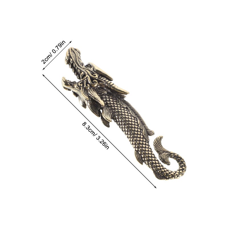 Vintage Brass Dragon Fish Bottle Opener Keychain Portable Cap Remover Home Bar Decor - Image 3