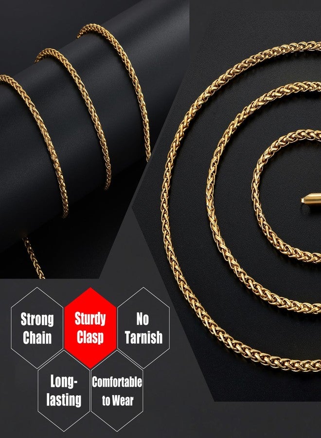 Fiusem Wheat Chains for Men and Women, 2/2.5/3/4/5mm Silver Tone Necklace Chain, Stainless Steel Mens Necklace 16-28 Inch, 18 Inches, Stainless Steel, No Gemstone - Image 5