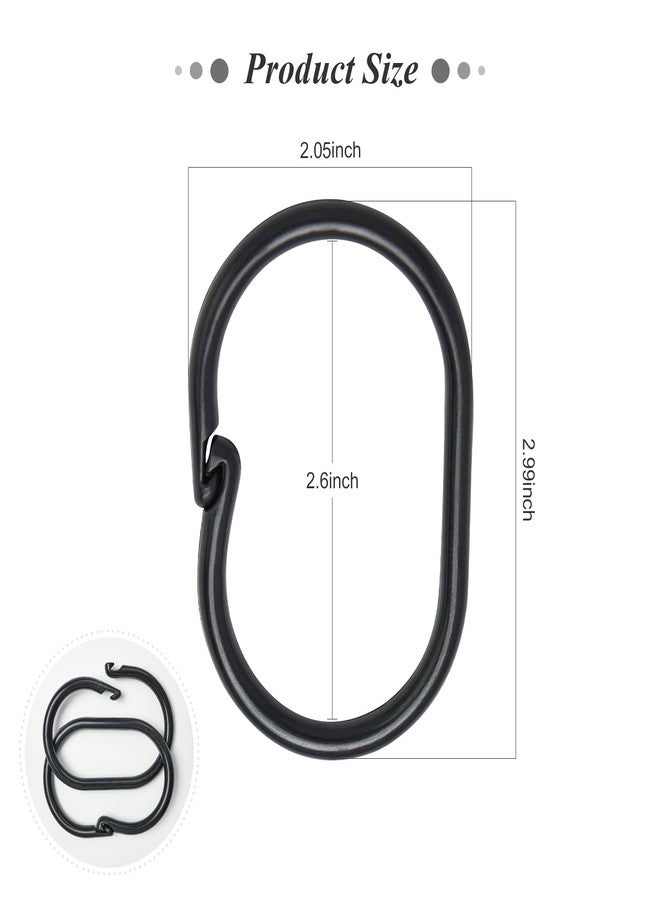 AUTEMOJO Curtain Hook Buckle, Bathroom Telescopic Rod Accessories, Bed Curtain, Door Curtain, Shower Curtain Hook C-Shaped Ring Opening Ring (10 Pieces, Black Large Size) - Image 3