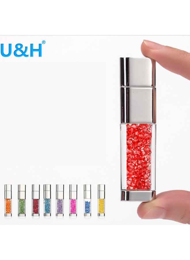 قرص فلاش USB كريستالي معدني إبداعي 32 جرام/16 جرام سيارة موسيقى مؤسسة حدث زفاف شعار قرص فلاش USB اللون: برتقالي كريستالي - السعة: 16 جيجابايت  - Image 3