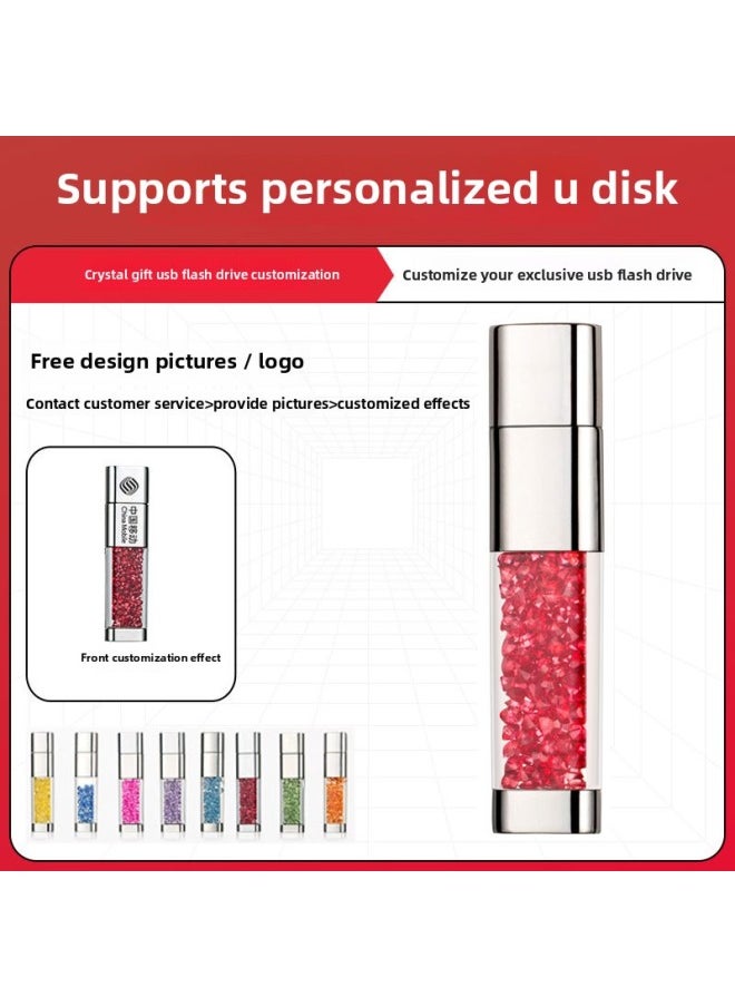 قرص فلاش USB كريستالي معدني إبداعي 32 جرام/16 جرام سيارة موسيقى مؤسسة حدث زفاف شعار قرص فلاش USB اللون: برتقالي كريستالي - السعة: 16 جيجابايت  - Image 2