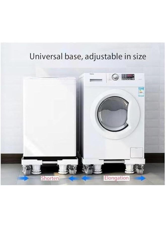 HOOKOR Fridge Stand Universal Stand Base Adjustable Refrigerator Stand with Strong Feet and Brake Wheels Washing Machine Pedestal Multi-Functional Base for Dryer (Double - 4 Wheels + 8 Legs)  - Image 5