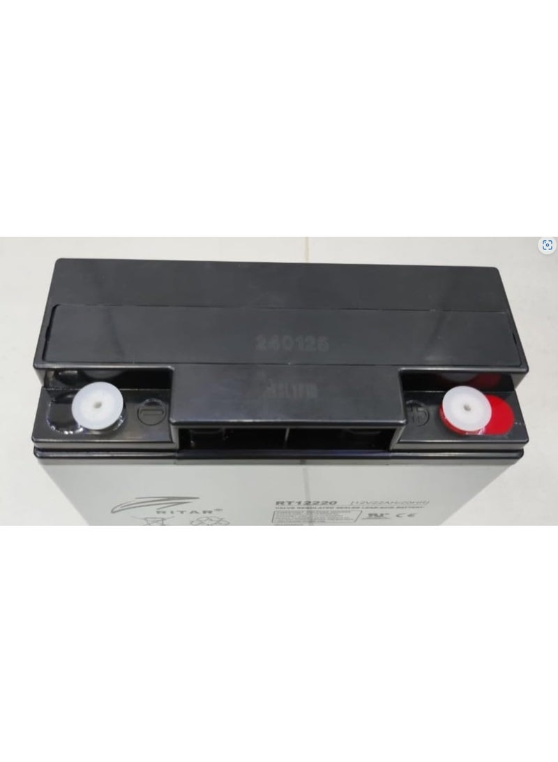 RITAR 12V Lead-Acid Battery, 22AH/20HR, Sealed Valve Regulated, RT12220 - Image 3