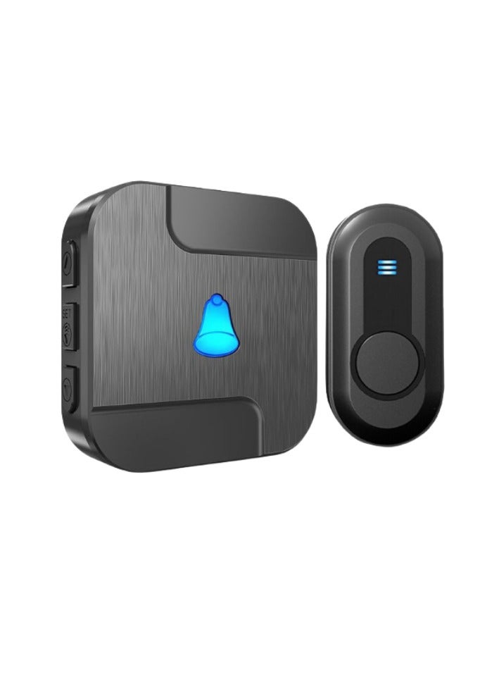 Waterproof wireless doorbell with LED flash, with UK plug, 1 receiver and 1 transmitter, with transmitter battery. Can be installed on front and back doors, 55 sounds and 5 volumes, the ringtone can penetrate walls, suitable for home, office, apartment, hotel, warehouse - Image 1