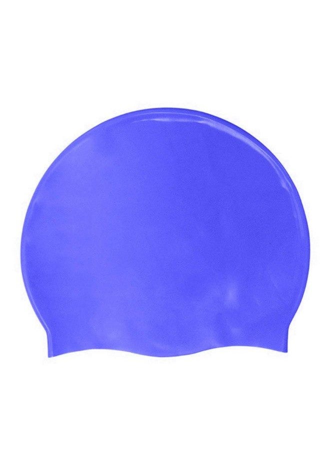 MAJIK - Waterproof Swimming Silicone Cap Protect Ear And Hair Breathable Cap For Both Long And Short Hair (Blue) - Image 1