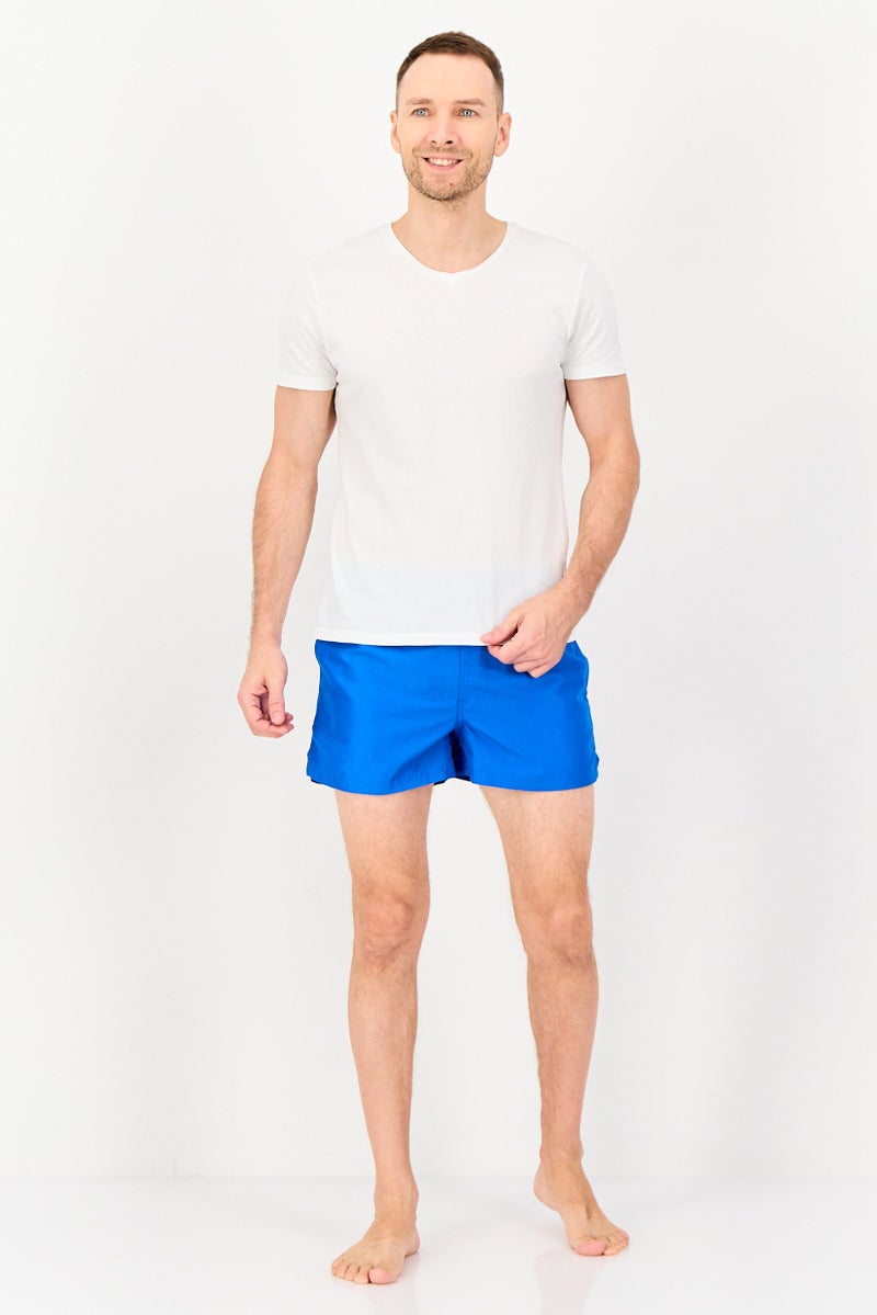 Reserved Men Solid Board Shorts, Blue - Image 4