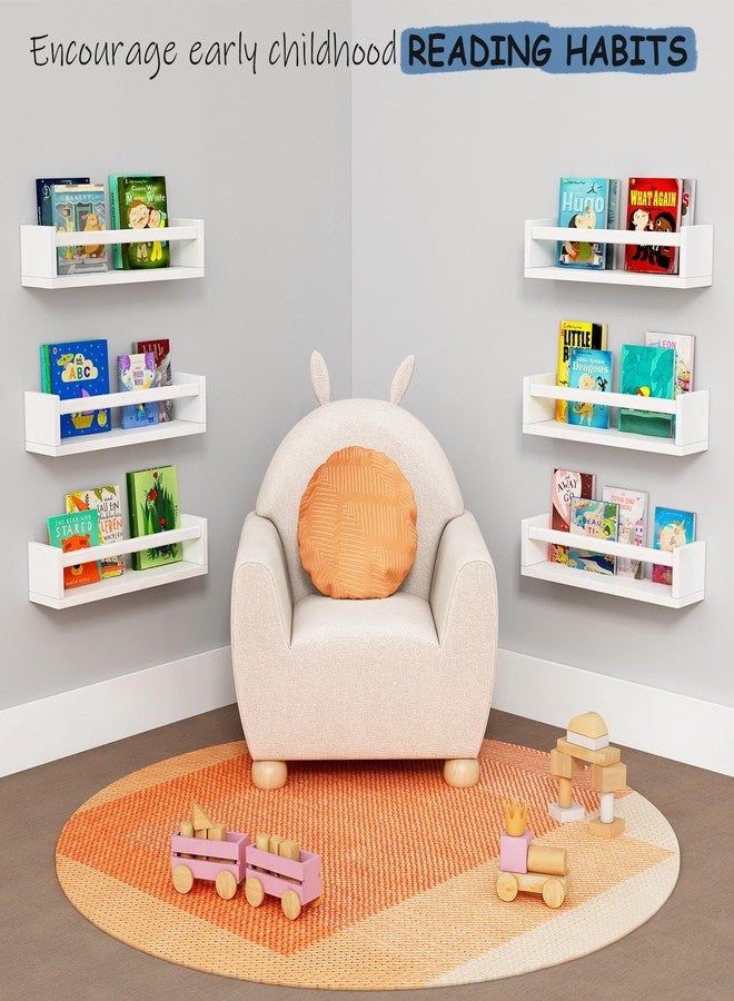 Harwaya White Nursery Floating Book Shelves for Wall Set of 3, Kids Wall Shelves for Baby Room Bedroom, Modern Hanging Bookshelf for Baby Toddler Children Girls Boys Decor and Toys Books Storage - Image 2
