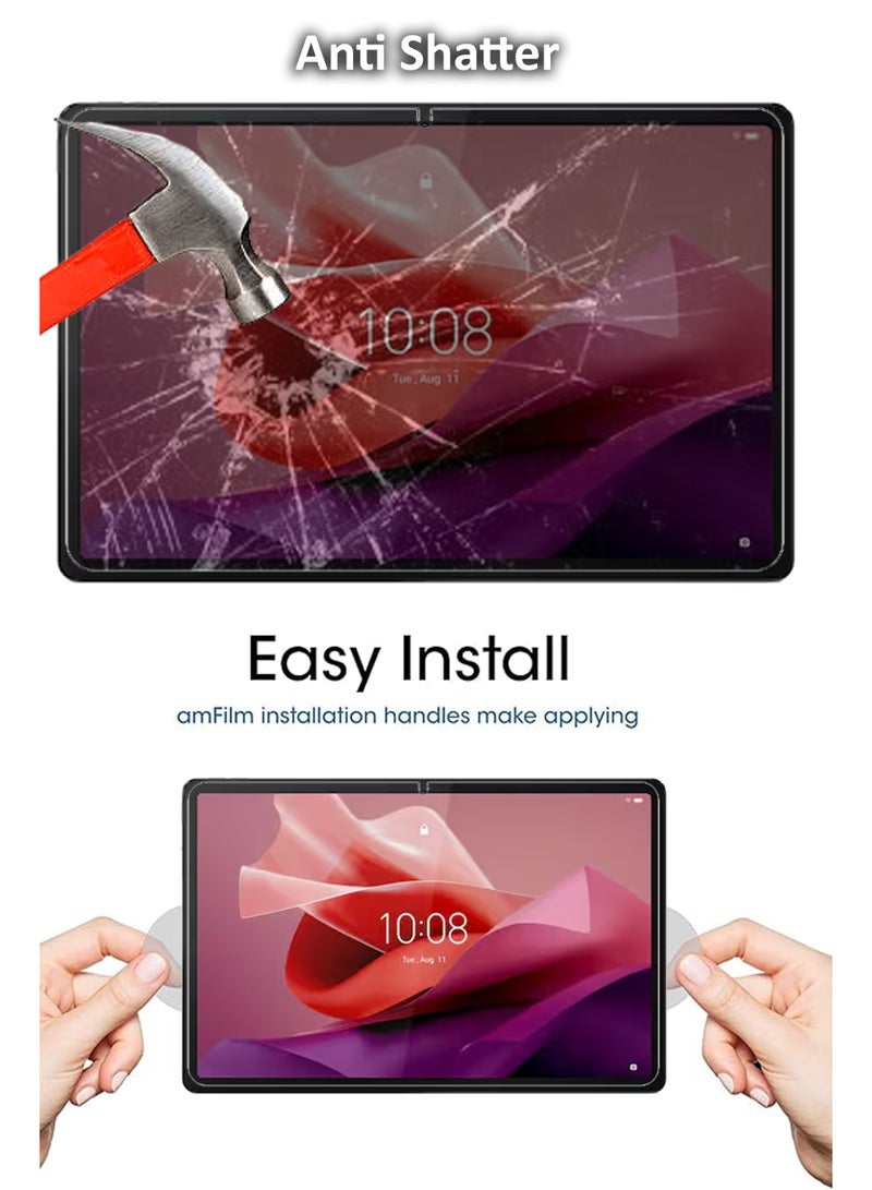 Pack of 2 Lenovo Tab P12-12.7 inch Tempered Glass Screen Protector – High Transparency, Delicate Touch, Anti-Explosion, Smooth Arc Edges, Easy Installation, Screen Protector forLenovo Tab P12-12.7 inch - Image 4