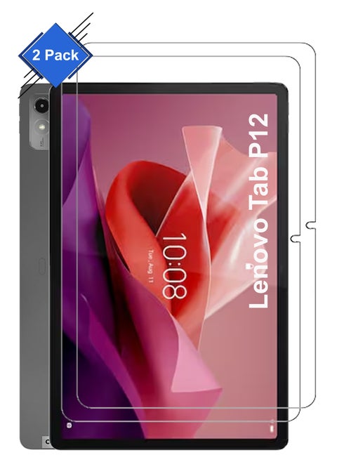 Pack of 2 Lenovo Tab P12-12.7 inch Tempered Glass Screen Protector – High Transparency, Delicate Touch, Anti-Explosion, Smooth Arc Edges, Easy Installation, Screen Protector forLenovo Tab P12-12.7 inch
