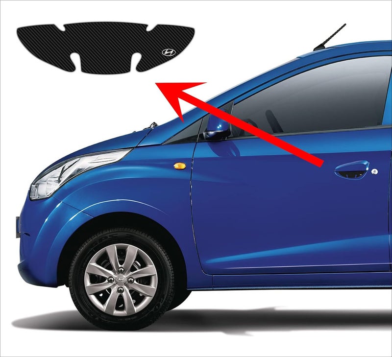 BIG FLAG BFRC 3D Gel Finish Car Door Carbon Fiber Handle Cup Scratch Guard Sticker Universal for Specific Brand (Pack of 4) (MRDRCFVAR) (EON_Hyundai) - Image 2