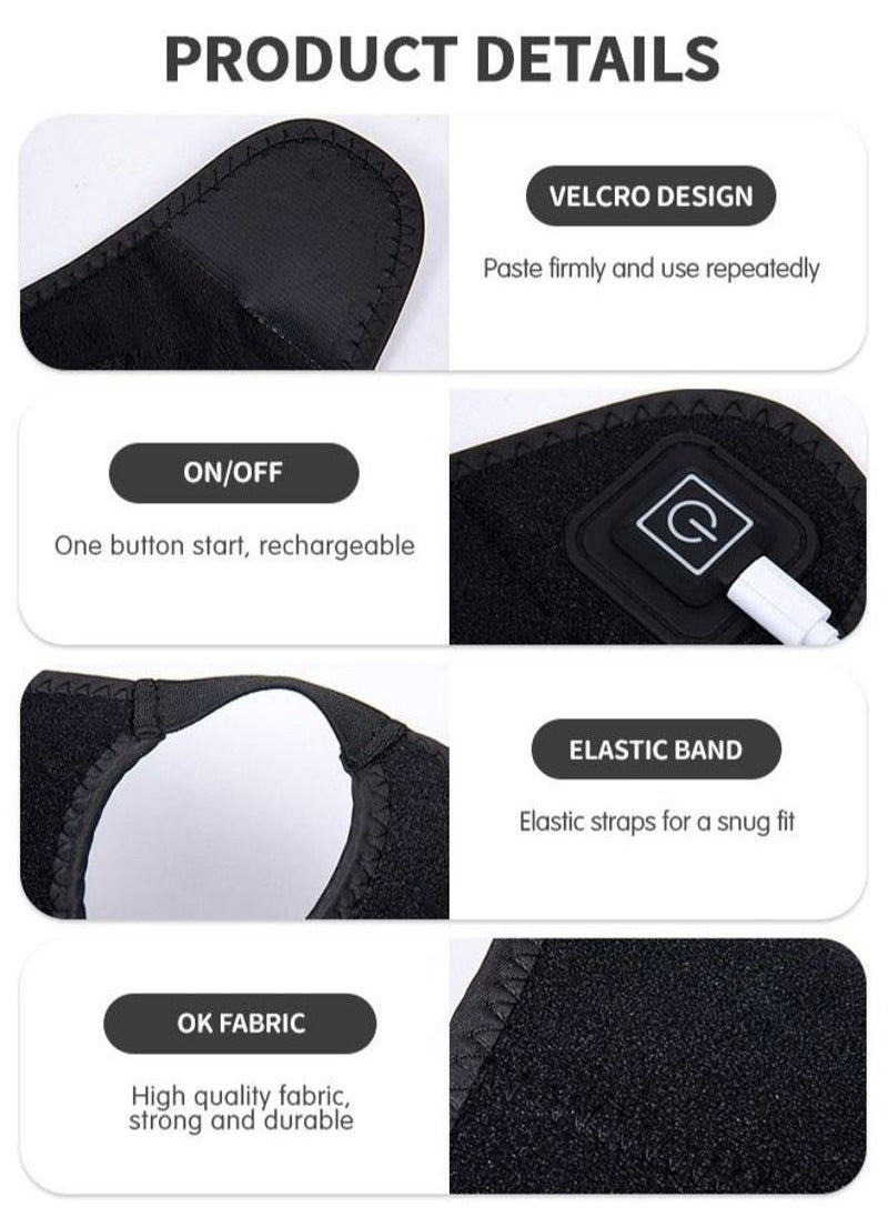 Heated Ankle Brace Wrap - Support with 3 Level Controller for Stabiling Ligaments, Soothe Achy Feet, Reduce Swelling, Pain Relief Sprains, Arthritis, Torn Tendons,Black