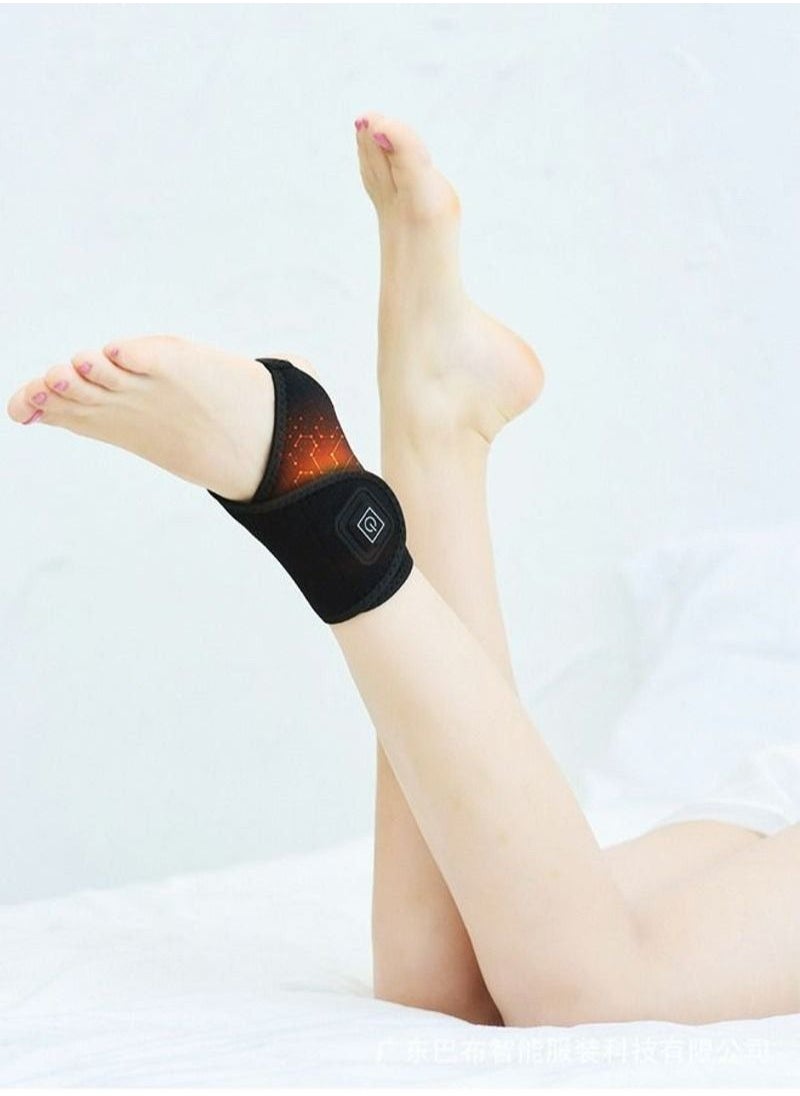 Heated Ankle Brace Wrap - Support with 3 Level Controller for Stabiling Ligaments, Soothe Achy Feet, Reduce Swelling, Pain Relief Sprains, Arthritis, Torn Tendons,Black