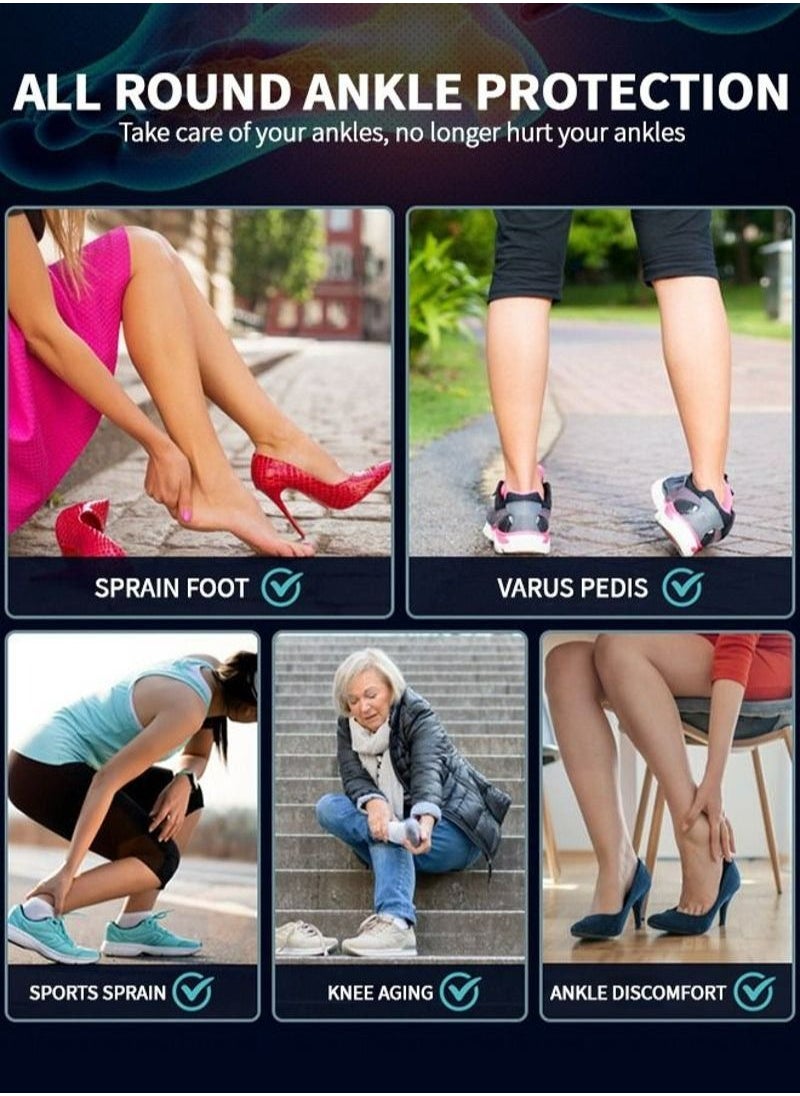 Heated Ankle Brace Wrap - Support with 3 Level Controller for Stabiling Ligaments, Soothe Achy Feet, Reduce Swelling, Pain Relief Sprains, Arthritis, Torn Tendons,Black