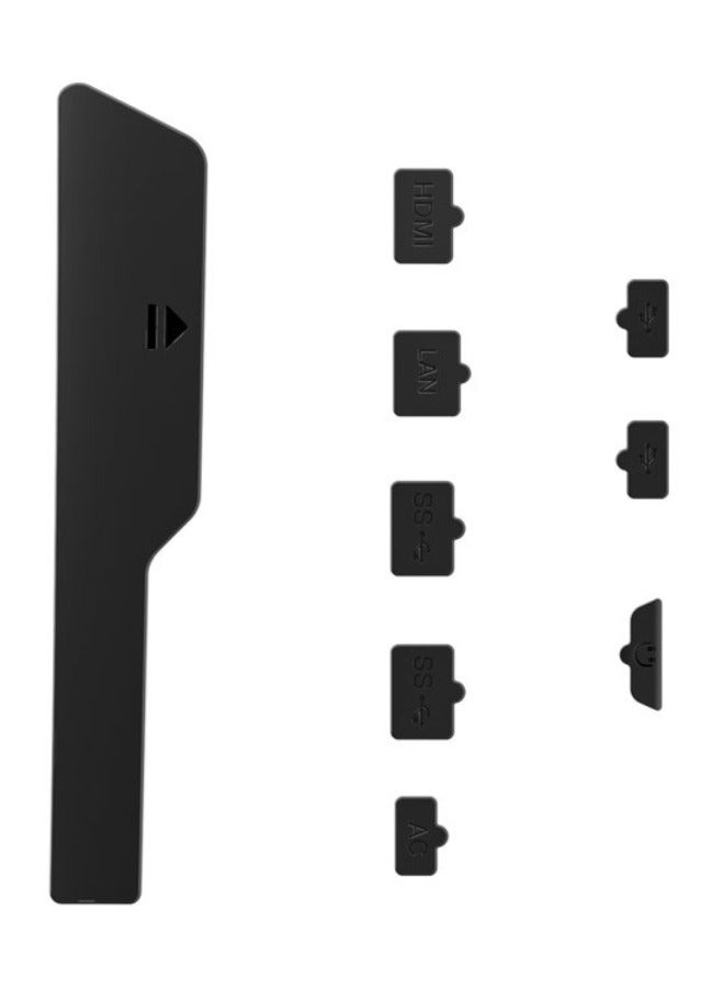 AOLION 9-Piece Silicone Dust Plug Set for PS5/PS5 Slim Console, Silicone Dust Protector Anti-Dust Cover, USB HDMI Interface Type A/C LAN Port Dust Cover Stopper for ps5 Digital & Disc Edition Console - Black - Image 2