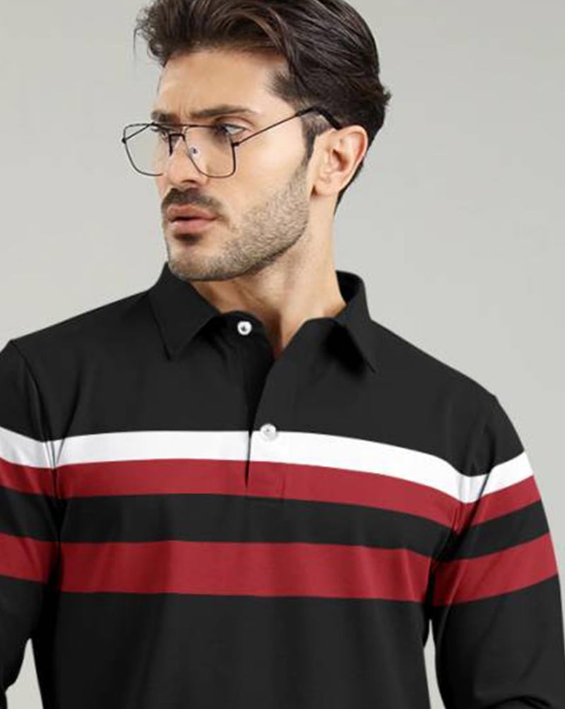 AUSK Men Polo T-Shirt || Full Sleeves Polo T Shirts for Men || Mens T-Shirts Black - Image 3