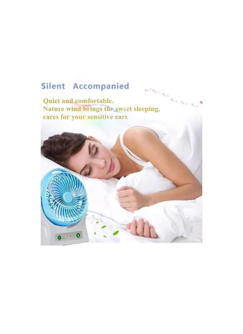 WEIDASI Rechargeable Table Fan | 2800 RPM | 24Ah Li-ion Battery | 3 Speed Settings | 4 SMD Lights | USB Charging | Portable Design  - Image 3