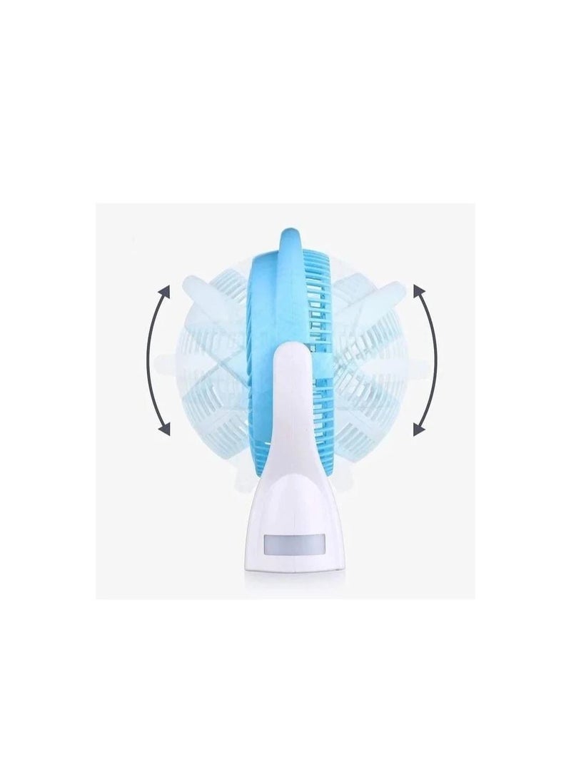 WEIDASI Rechargeable Table Fan | 2800 RPM | 24Ah Li-ion Battery | 3 Speed Settings | 4 SMD Lights | USB Charging | Portable Design  - Image 2