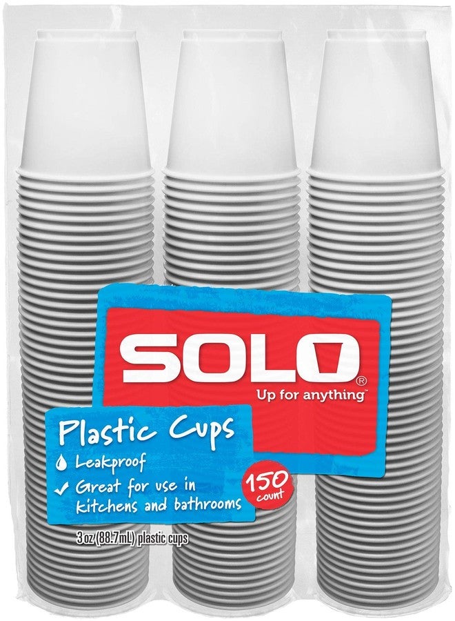 SOLO Cup Plastic Bath Refill Cups, White, 3 Ounce, 600 Count, 150 Count (Pack of 4) - Image 1
