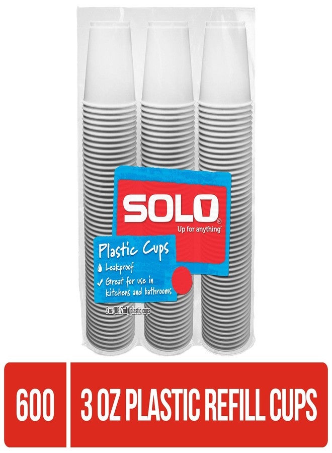 SOLO Cup Plastic Bath Refill Cups, White, 3 Ounce, 600 Count, 150 Count (Pack of 4) - Image 2