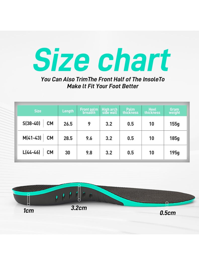 Excefore Flat Feet Orthotic Insert, Foot Pain Relief Orthotics Shoe Inserts for Metatarsalgia, High Arch Support Insoles for Shoe Insole, Memory Foam Insoles (Size: L, Men's 8.5-9.5 | Women's 10.5-11.5)  - Image 2