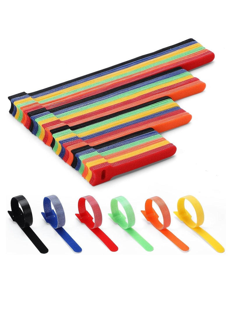 General - 150PCS Cable Ties, 4+6+8+10 inch Multi-Colour Cable Ties for Cable Management, Adjustable Fastening Cable Ties, Multi-Purpose Reusable Hook and Loop for Home, Office and Garage - Image 1