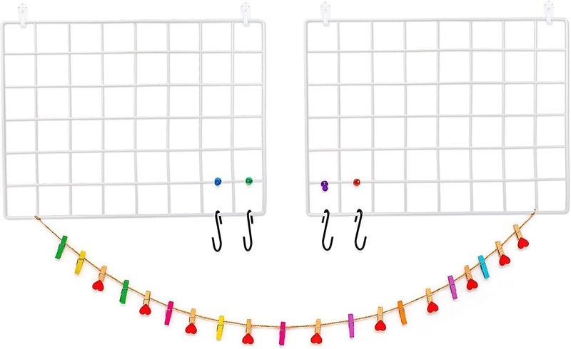 Franklite Iron Square shape hanging Grid frame for home Decoration, wall, photog, collage photo, key, as per your requirement (30x 30 cm) 2pcs Frame (White) - Image 4