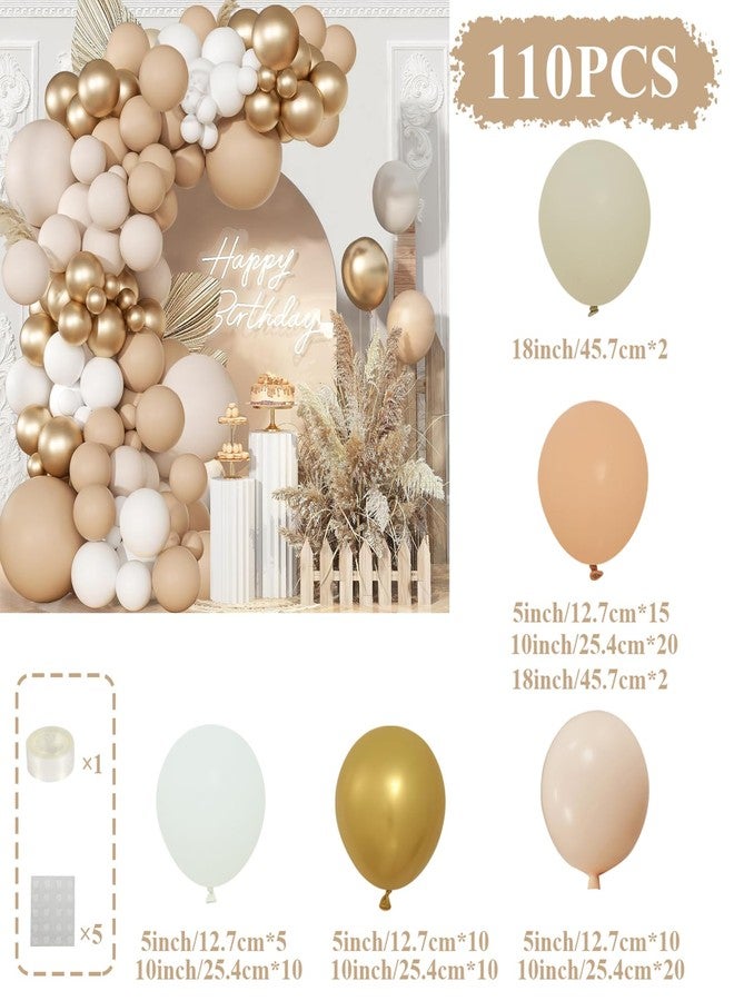 Netnology Sand White Gold Balloons Garland Arch Kit-106pcs Cream White Metallic Gold Nude Balloons for Boho Neutral Baby Shower Bridal Wedding Birthday Engagement Anniversary Decoration - Image 2