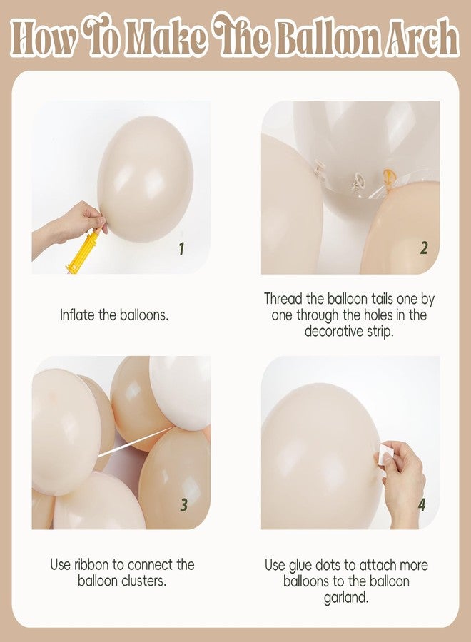 Netnology Sand White Gold Balloons Garland Arch Kit-106pcs Cream White Metallic Gold Nude Balloons for Boho Neutral Baby Shower Bridal Wedding Birthday Engagement Anniversary Decoration - Image 3
