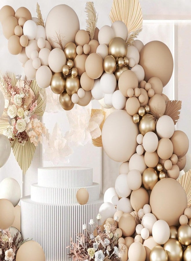 Netnology Sand White Gold Balloons Garland Arch Kit-106pcs Cream White Metallic Gold Nude Balloons for Boho Neutral Baby Shower Bridal Wedding Birthday Engagement Anniversary Decoration - Image 4