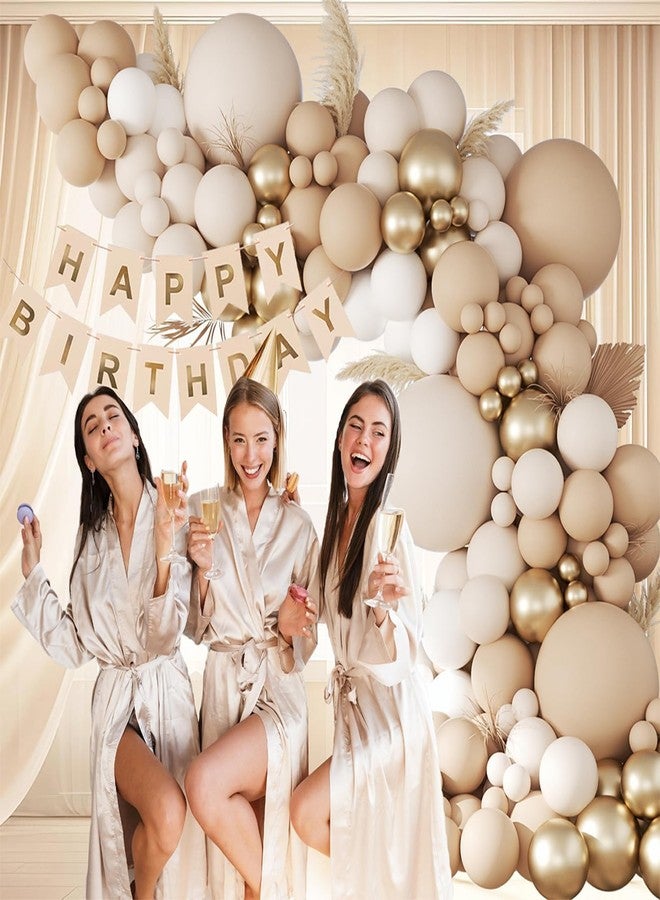 Netnology Sand White Gold Balloons Garland Arch Kit-106pcs Cream White Metallic Gold Nude Balloons for Boho Neutral Baby Shower Bridal Wedding Birthday Engagement Anniversary Decoration - Image 5