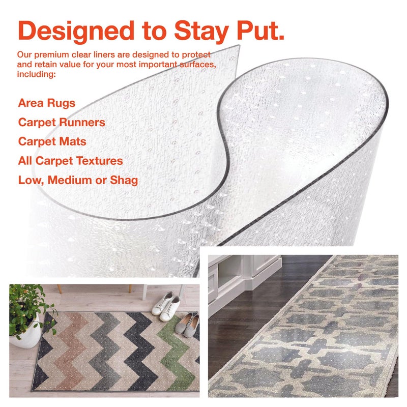 ExactMade - Clear Carpet Runner, USA Made, Safe, 24 x 36 Inch, 2mm Thick Cleated Vinyl, Clear Floor Runner Roll for Carpet Protection, Plastic Area Rug for Doorway Floor - Image 5