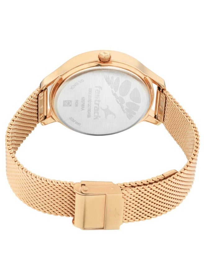 fastrack Ruffles Women’s Watch 6207WM01 – Black Dial, Rose Gold Metal Strap, Quartz, 3 ATM Water-Resistant, Date Function, Stylish & Gift-Ready Timepiece - Image 5