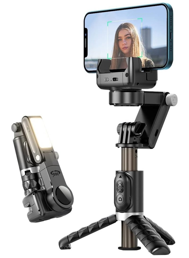 Gimbal Stabilizer for Smartphone with Extendable Selfie Stick and Tripod, 3 Axis Selfie Stick Tripod with Face Tracking, 360° Rotation, 4 in 1 Portable Phone Tripod, Auto Balance - Image 1