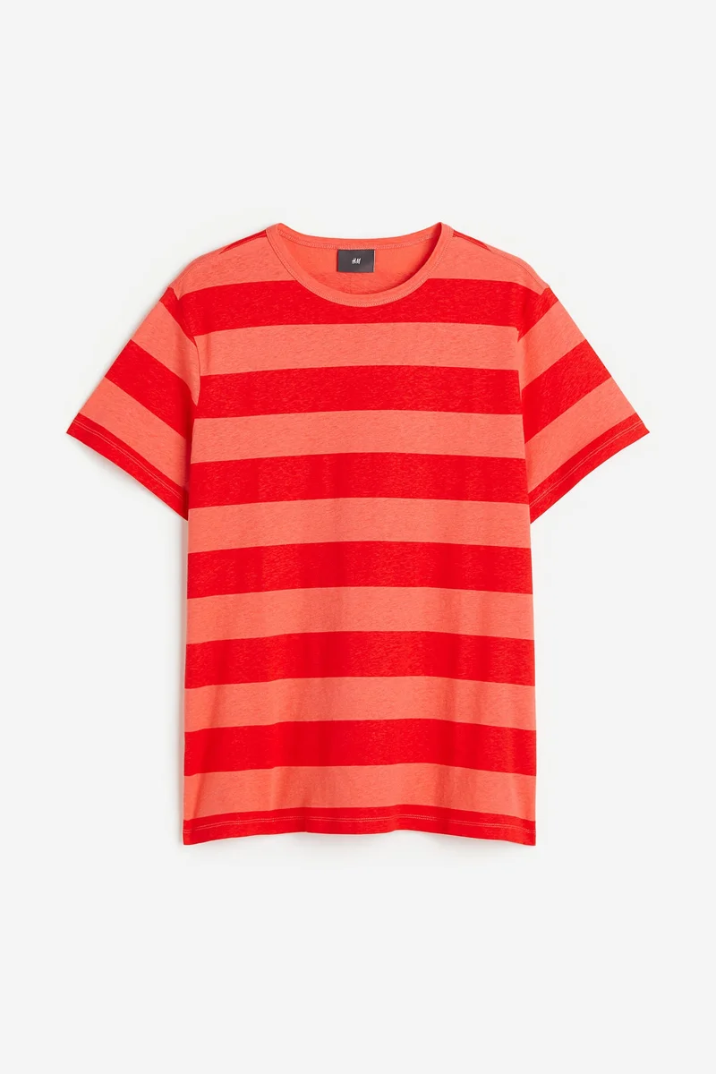 اتش اند ام Regular Fit Linen-Blend T-Shirt
