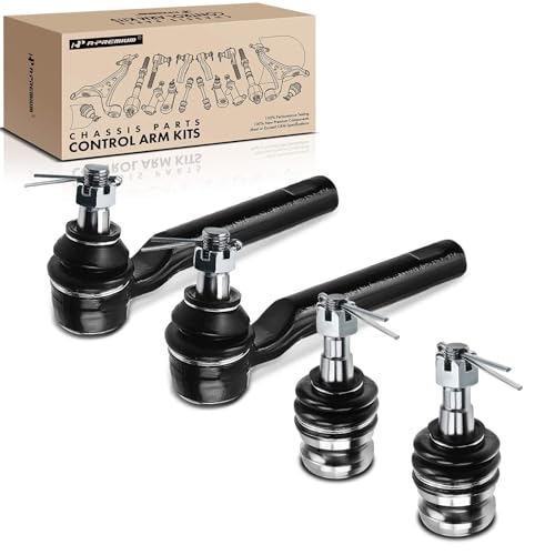 A-Premium Set of 4, Front Outer Tie Rod End, Lower Ball Joint, Compatible with Subaru & Saab - 1993-2019 - Impreza, Outback, Forester, Crosstrek, Legacy, XV Crosstrek, Baja, WRX, WRX STI, 9-2X - Image 1