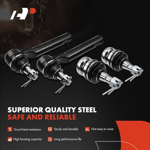 A-Premium Set of 4, Front Outer Tie Rod End, Lower Ball Joint, Compatible with Subaru & Saab - 1993-2019 - Impreza, Outback, Forester, Crosstrek, Legacy, XV Crosstrek, Baja, WRX, WRX STI, 9-2X - Image 4