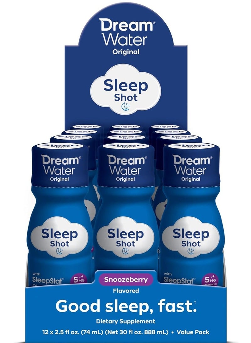 Dream Water Sleep Shot Original GABA, Melatonin, 5-HTP, Snoozeberry, 12 Count each 2.5 fl.oz - Image 3