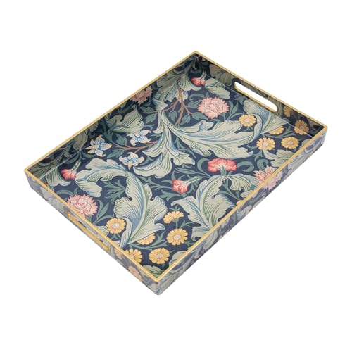 Fuukou Large Tay for Ottoman Coffee Table,Modern Plastic Serving Tray with Handles,Rectangular Ottoman Tray Coffee Table Tray,Decorative Serving Tray for Living Room - Image 1