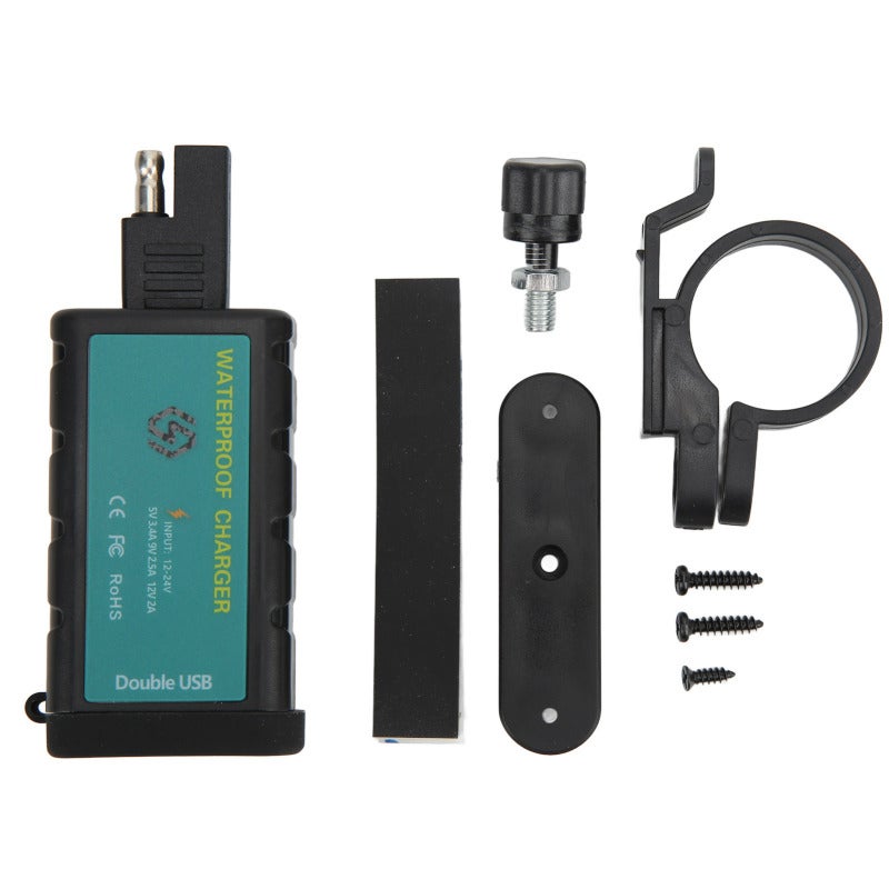 WUPP Motorcycle Dual USB Fast Charger SAE to USB Adapter with Voltage Current Automatic Adjustment - On Off Switch Waterproof Cover for DC12V‑24V Motorcycles ATVs Boats - Image 1