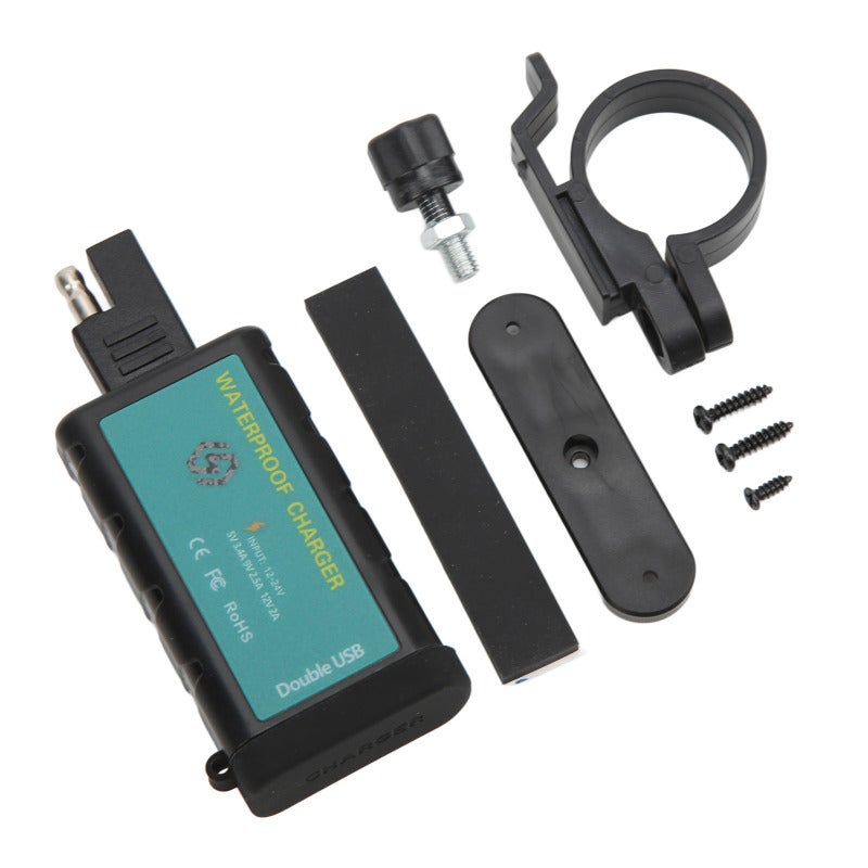 WUPP Motorcycle Dual USB Fast Charger SAE to USB Adapter with Voltage Current Automatic Adjustment - On Off Switch Waterproof Cover for DC12V‑24V Motorcycles ATVs Boats - Image 3