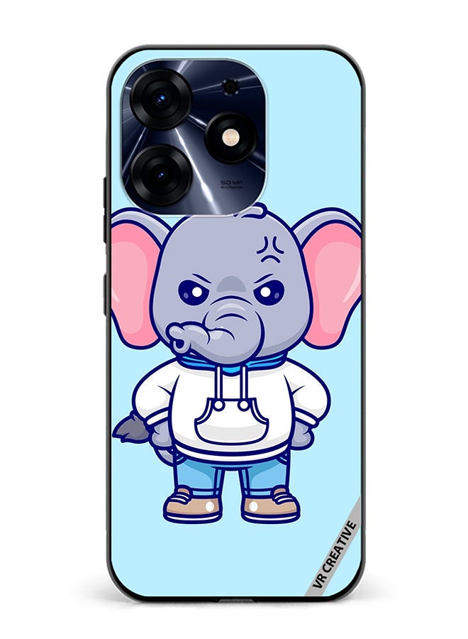VR CREATIVE Protective Case Cover For Tecno Spark 10 Pro Cute Angry Elephant Wearing Hoodie Design Multicolour - Image 1