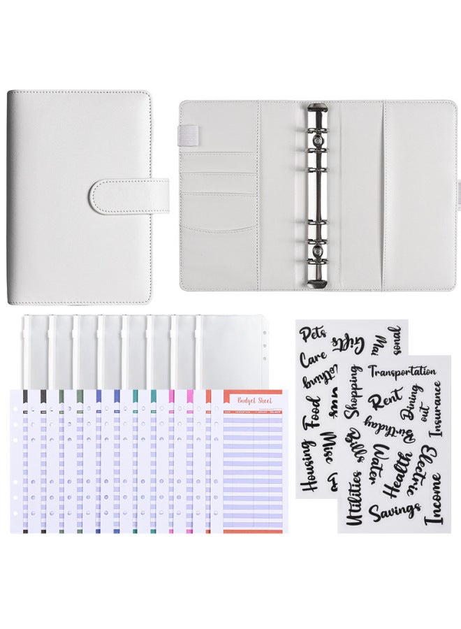 Start A6 Binder Creative Notebook Zipper Bag Macaron Pu Leather Loose-leaf Book Cash Budget Hand Book - Image 1