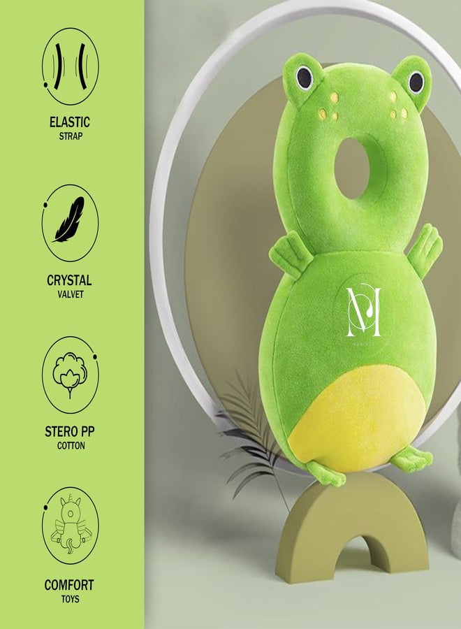 Tag24 Baby Head Protector Cushion for Toddlers, Plush Soft Safety Helmet with Adjustable Straps for Crawling & Walking, Lightweight Back & Head Protection (6–36 Months) (Green-Frog) - Image 3