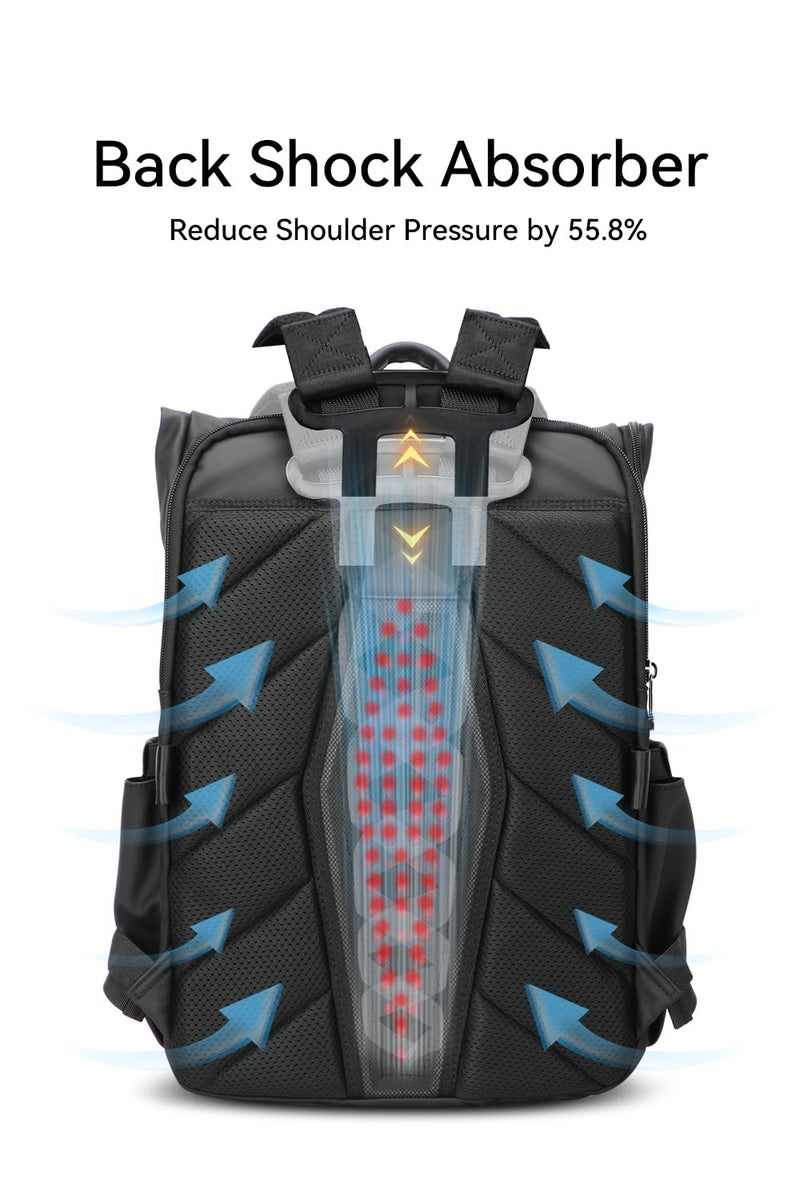 BOPai Laptop Backpack for Work Fits Up to 17 Inch Notebook Back Shock AbsorberTravel School Waterproof Laptop Backpack - Image 3