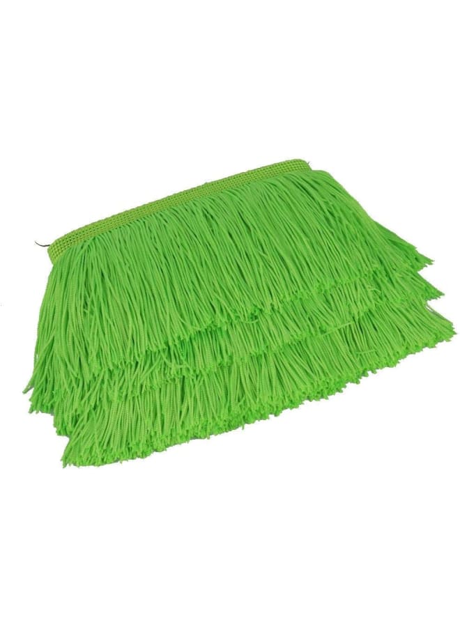 Fringe Trim Lace Polyerter Fibre Tassel 4inch Wide 10 Yards Long for Clothes Accessories Latin Wedding Dress DIY Lamp Shade Decoration Black (Fluorescent Green) - Image 1