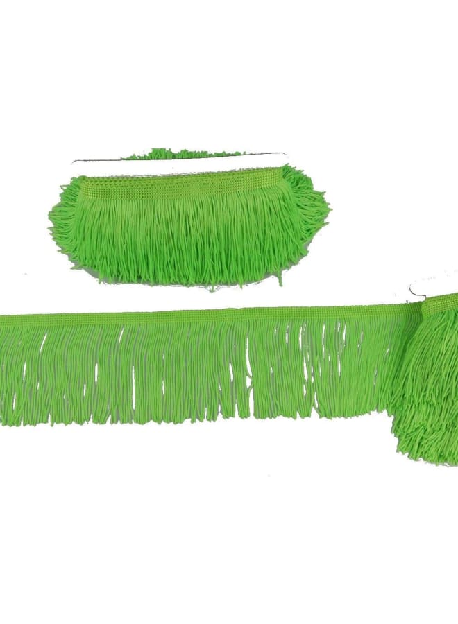 Fringe Trim Lace Polyerter Fibre Tassel 4inch Wide 10 Yards Long for Clothes Accessories Latin Wedding Dress DIY Lamp Shade Decoration Black (Fluorescent Green) - Image 4