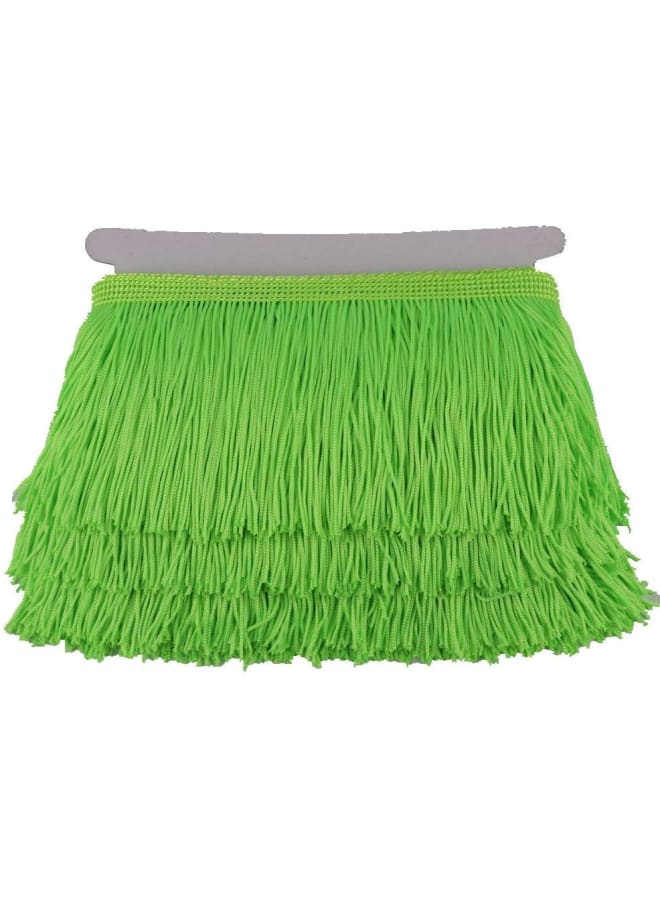 Fringe Trim Lace Polyerter Fibre Tassel 4inch Wide 10 Yards Long for Clothes Accessories Latin Wedding Dress DIY Lamp Shade Decoration Black (Fluorescent Green) - Image 3