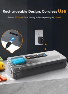 INKBIRD INKBIRD Cordless Vacuum Sealer Machine INK-VS06 with Starter Kit Rechargeable Food Vacuum Sealing Built-in Cutter Pro Food Preservation Kit -80kPa Ideal for Kitchen Camping Outdoor Cooking  - Image 2
